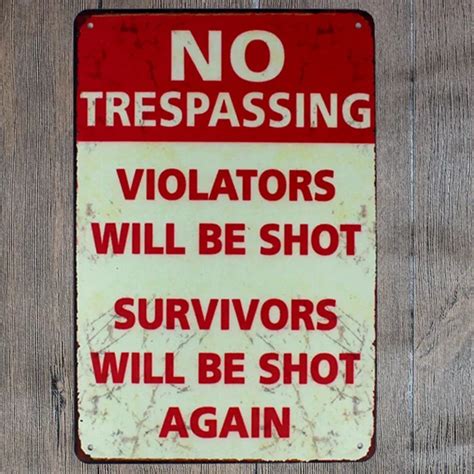 30X20CM No Trespassing Retro Vintage Home Decor Tin Sign for Wall Decor ...