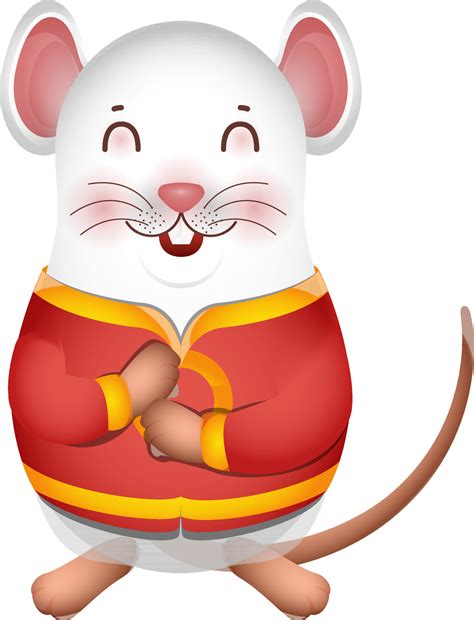 Cute chinese rat cartoon character standing with hand closed. 24363022 ...