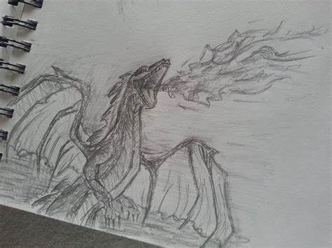 Fire Breathing Dragon Sketch - Bethany Skena 2013 #Dragons #Fire # ...