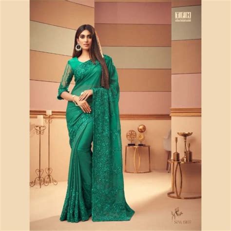 Green Valentina Saree for Wedding - Sri Lanka Online Saree shopping