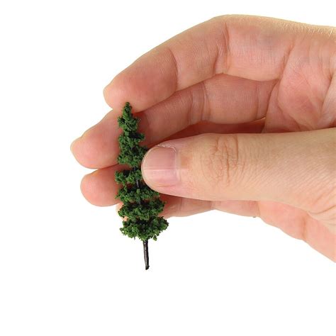 50 Pcs 5cm Miniature Tree Models N Scale 1:150 Train Railway ...