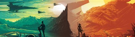 Download 3840x1080 HD Dual Monitor Star Wars Art Wallpaper | Wallpapers.com