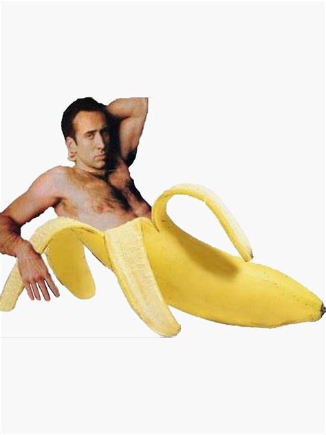 Nicolas Cage In A Banana - Original Yellow | Sticker in 2020 (With ...