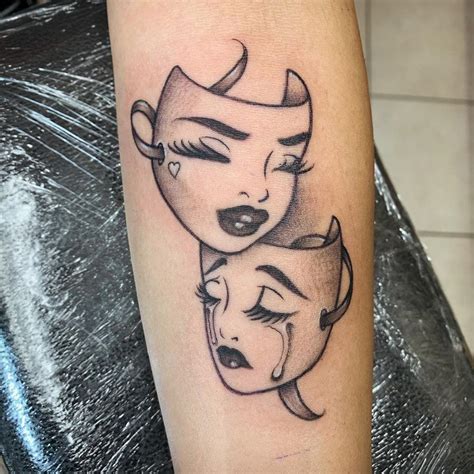 Female Drama Masks Tattoo - Garret Johnston