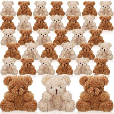 Chivao Mini Stuffed Bear 36 Pcs - 4 Inch Bears, Mini Plush Bears Small ...