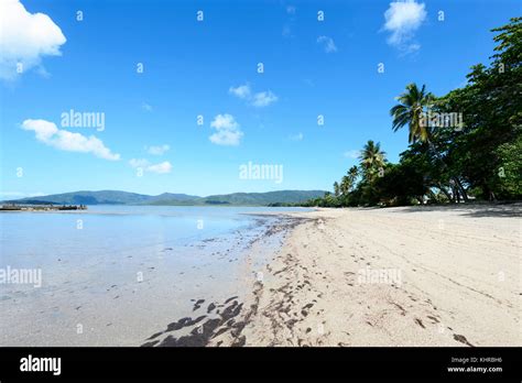 Sandy beach of the Aboriginal Community of Yarrabah, near Cairns, Far ...