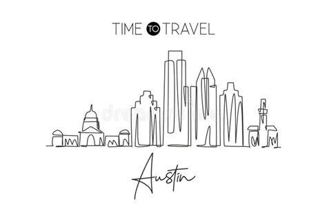 Austin Skyline Drawing Stock Illustrations – 37 Austin Skyline Drawing ...