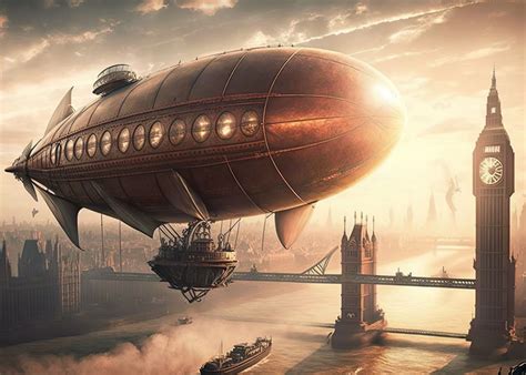 'Steampunk Airship London' Poster by Dennex | Displate