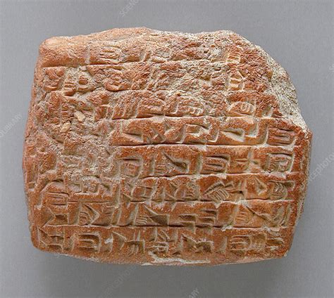 Clay Tablet with Cuneiform Inscription - Stock Image - C027/8981 ...