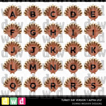 Printable Thanksgiving Alphabet TURKEY DAY Version1 Letters Numbers ...