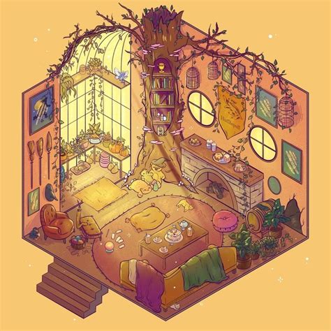 Hufflepuff Common Room, an art print by Brittnie | Harry potter art ...