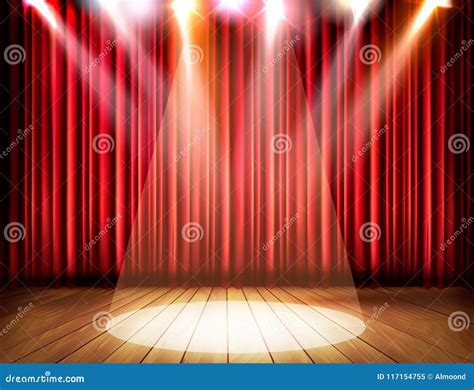 Spot Light Stage Curtains Clip Art