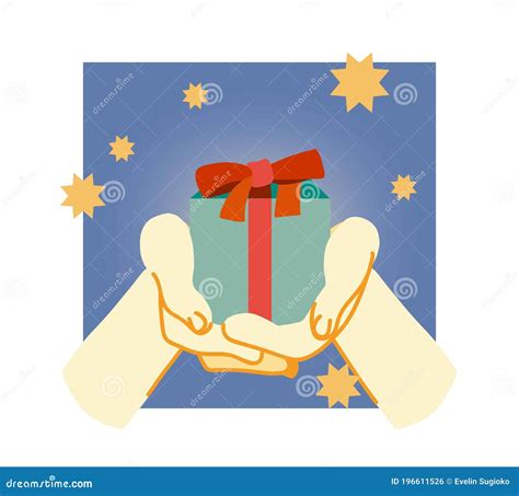 Gift Giving Hands Vector Graphic Illustration Background Stock Vector ...