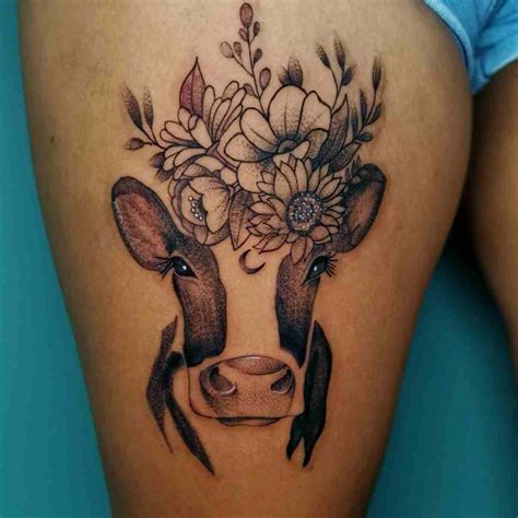 63 Cow Tattoo Ideas for Girls - TattooGlee in 2022 | Cow tattoo ...