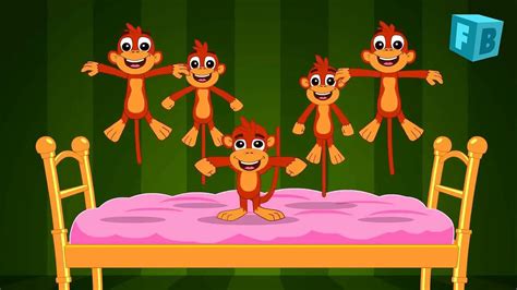 Five Little Monkeys Jumping On The Bed - Children Nursery Rhyme - Songs ...