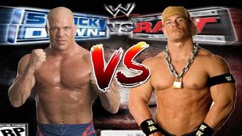 WWE Smackdown vs Raw Kurt Angle vs John Cena - YouTube