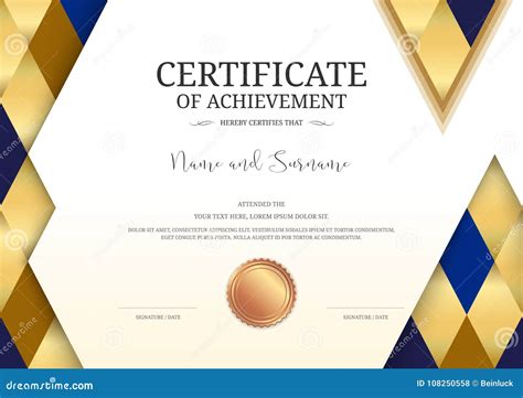 Luxury Certificate Template with Elegant Border Frame, Diploma D Stock ...