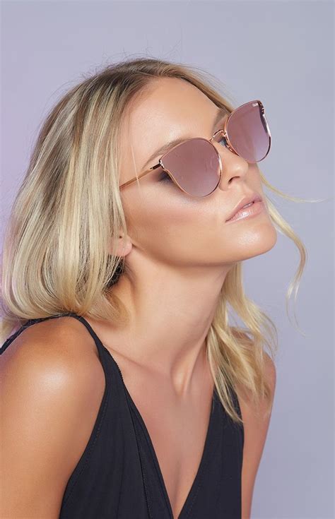 quay sunglasses and glowy skin