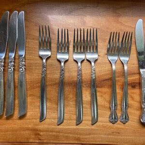 Mixed Silver Plate Flatware, 6 Place Settings, Traditional , 2 Patterns ...