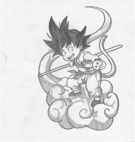 Kid Goku riding Nimbus by Peaceful-Tortoise on DeviantArt