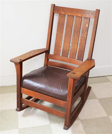 Sold Price: Antique Stickley Oak Rocking Chair - August 4, 0119 6:00 PM EDT