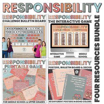 Responsibility Bulletin Board | Game | Posters | Decor | BOHO BUNDLE