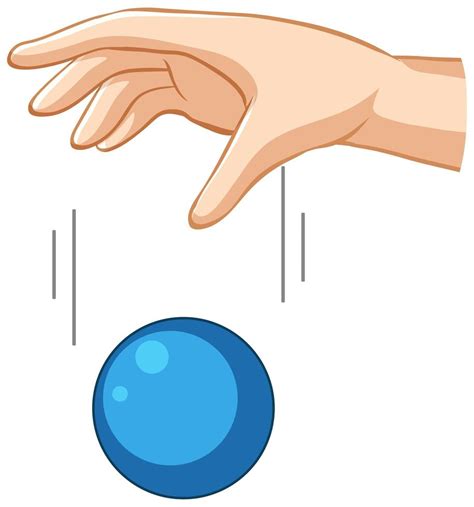 Hand dropping blue ball for gravity experiment 1482512 Vector Art at ...