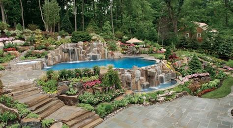 Stone Waterfalls and Vanishing-Edge Pool - Landscaping Network