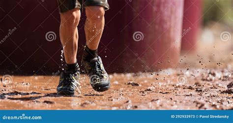 Mud race runners stock image. Image of exercise, model - 292933973