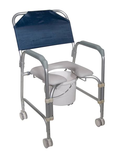 Lightweight Portable Shower Chair Commode with Casters