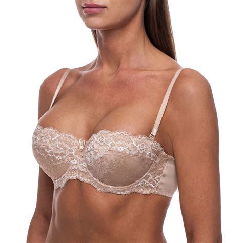 Sexy Strapless Push Up Bra, Demi & Balcony Bra, Lace, Underwired, Bras ...