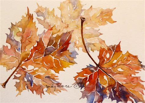 Autumn leaves art, Watercolor greeting cards, Autumn leaves