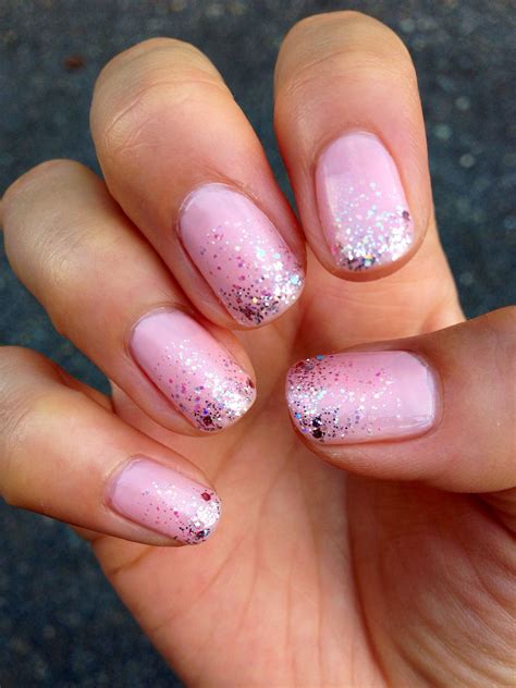 Pink&Glitter💕 | Pink sparkly nails, Pink glitter nails, Pale pink nails