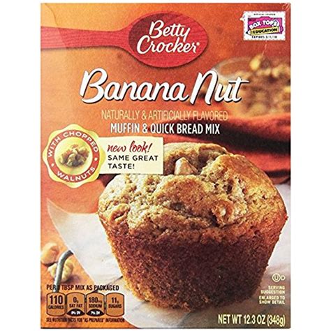 Betty Crocker Muffin & Quick Bread Mix, Banana Nut, 12.3 Oz Box (2 Pack ...