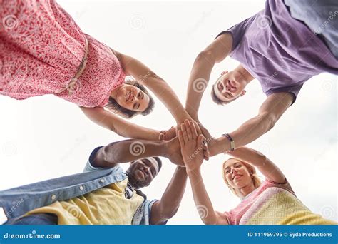 Group of Happy Friends Holding Hands Stock Image - Image of happy ...