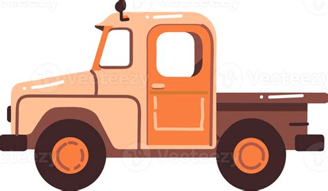 Hand Drawn orange truck in flat style 27119764 PNG