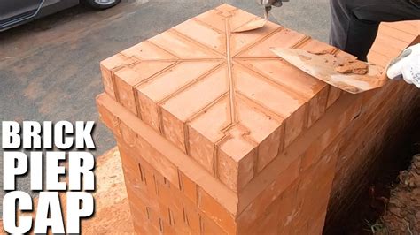 Bricklaying - Inventing New Brick Pier Cap Design - YouTube