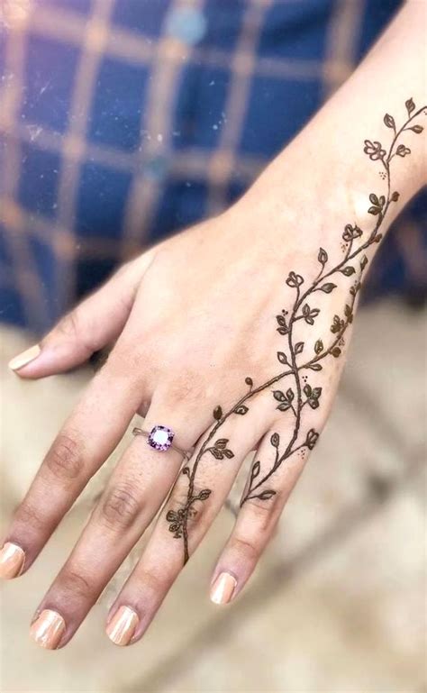 70 Minimal Henna Designs : Beautiful Floral on Side Hand I Take You ...