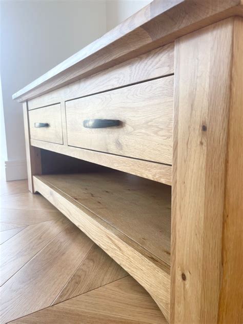 Solid Oak coffee table with drawers | eBay