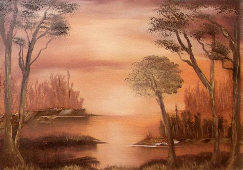 Sunset River by Natanebr.deviantart.com | Painting, Art, Gallery