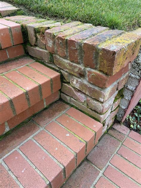 1940s brick wall along 1970s brick stairs | Yard remodel, Brick wall, Brick