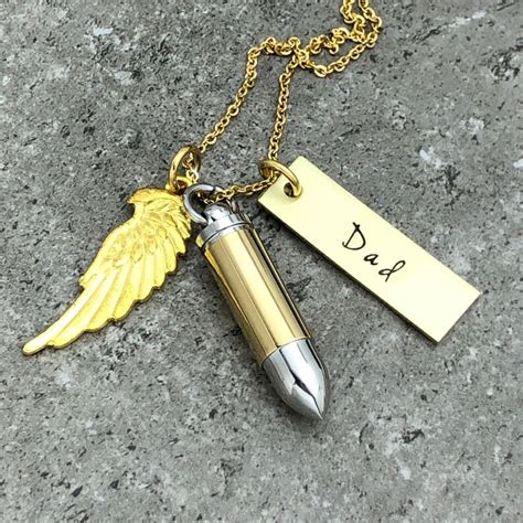 Gold Bullet Urn Necklace Bullet Cremation Necklace Jewelry | Etsy