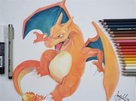 Thought it would be appropriate to post this here Charizard drawn with ...