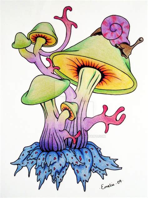 Shrooms by SyntheticScars Trippy Drawings, Psychedelic Drawings, Art ...