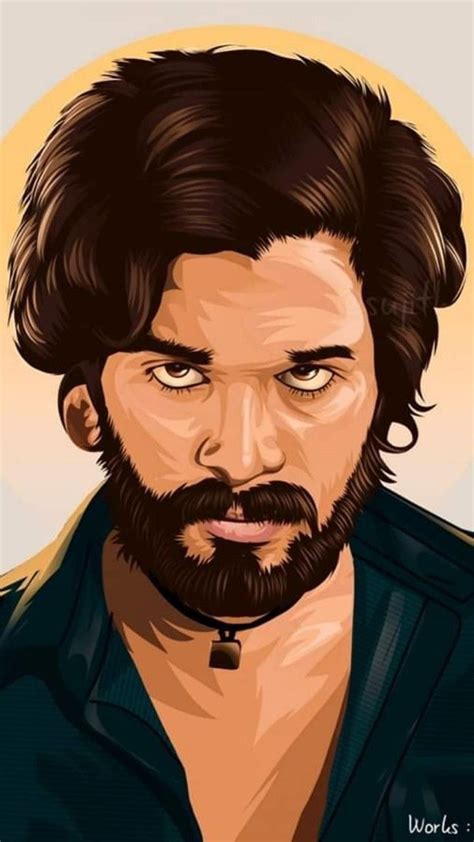 Allu Arjun Pushpa Cartoon Aesthetic Wallpaper HD | Actors illustration ...