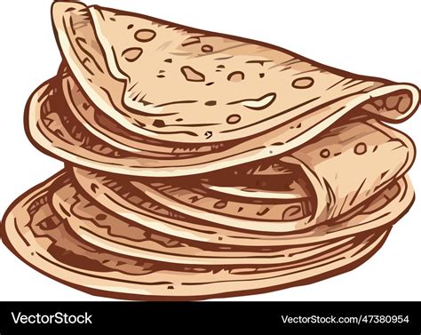 Healthy meal of vegetarian pita bread Royalty Free Vector