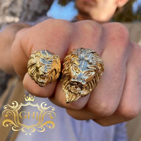 3D Lion - Gold Ring - Golden Hand Jewellery