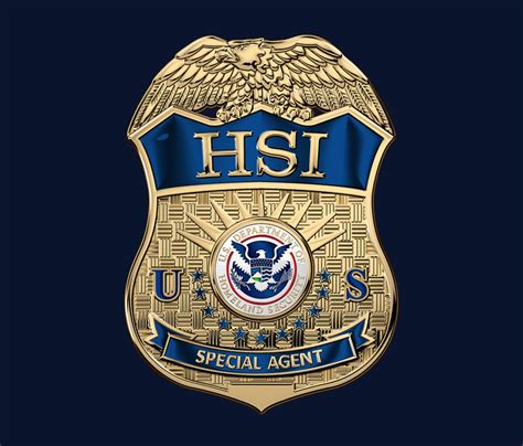 Homeland Security Investigations - H.S.I. Special Agent Badge over Blue ...