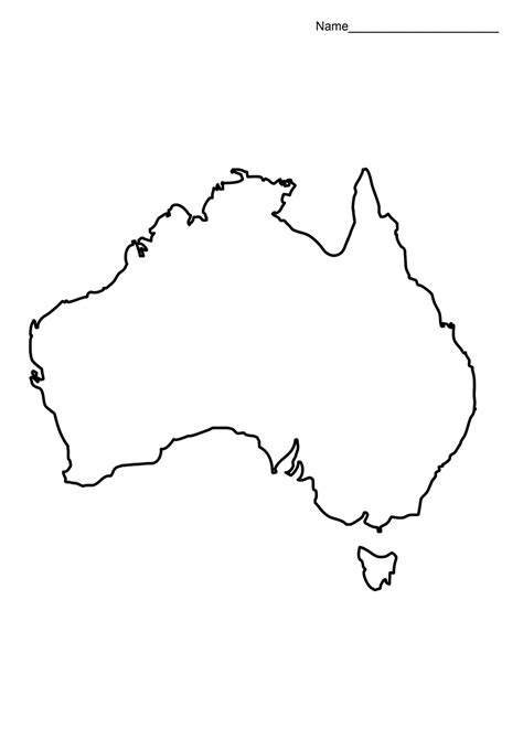 Physical Map Of Australia Outline