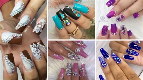 60+ Trendy Rhinestone Nail Designs 2024